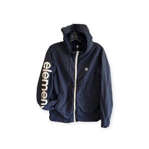 Element Windbreaker Jacket Navy Blue Men Size S Element Logo Long Sleeve Zip